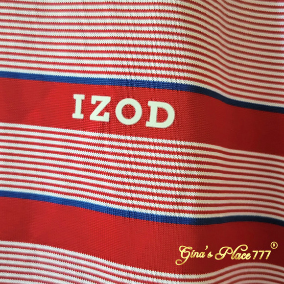 NWT IZOD Men's Performance Polo Short Sleeve Golf Shirt Haute Red Sz L - Picture 3 of 15